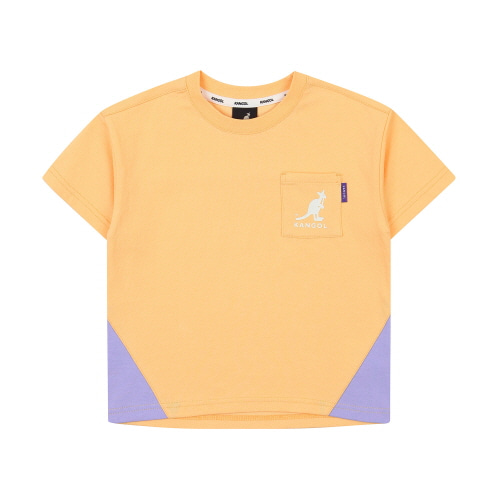 컬러 포인트 티셔츠 OB 0023 라이트 오렌지